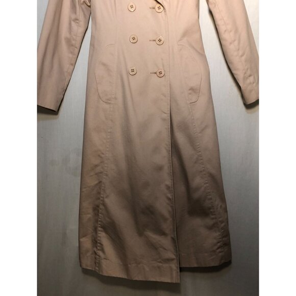Freddi Gail Woman's Trench Coat Size 7 Double-Breasted Beige Collared Travel - Picture 7 of 13